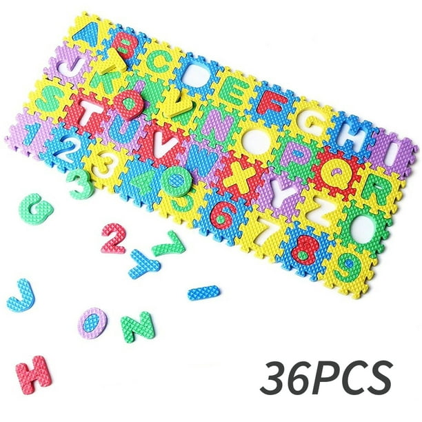 Puzzle Mat Numbers Puzzle Alphabet 36pcs Foam Soft Baby Floor Play DIY